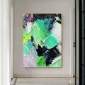 Impasto trazos abstractos verdes de Palette Knife wall art minimalismo